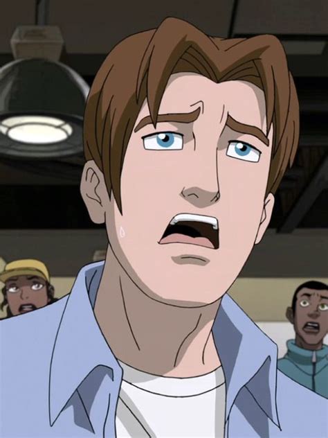 An Animated Image Of A Man With Blue Eyes And Brown Hair In Front Of