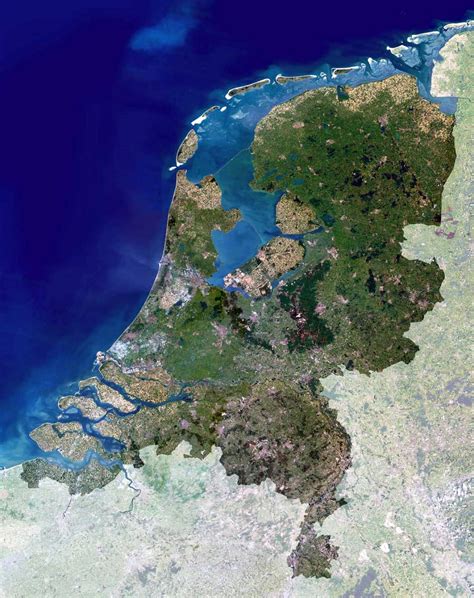 Detailed Satellite Map Of Netherlands Netherlands Europe Mapsland