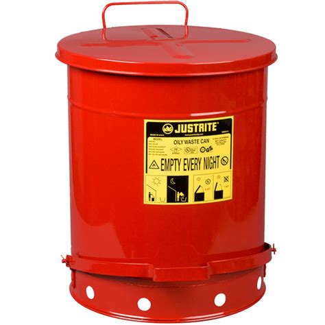 Oily Waste Can 14 Gallon 52l Foot Operated Self Closing Cover