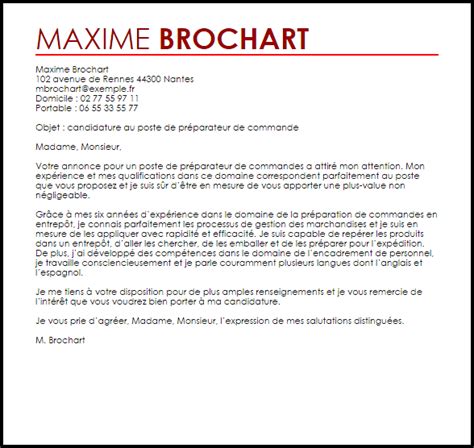 La candidature spontanée est une grande liberté mais aussi une. Lettre de motivation préparateur de commande drive sans expérience - laboite-cv.fr