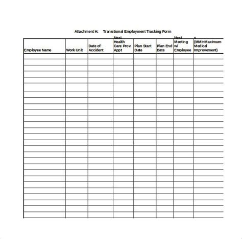 Employee Tracking Template 10 Free Word Excel Pdf Documents