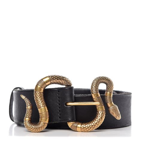 Enjoy free shipping and complimentary gift wrapping. GUCCI Calfskin Snake Belt 95 38 Black 305114