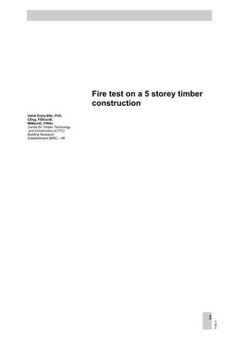 Pdf Fire Test On A 5 Storey Timber Construction Forum · Pdf