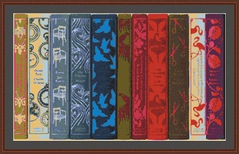Items Similar To Classic Vintage Old Book Spines Counted Cross Stitch