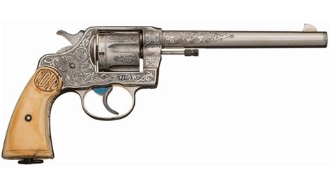 Factory Engraved Colt New Service Revolver Purchased By Capt Guy