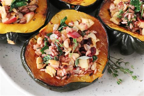 Wild Rice Stuffed Acorn Squash Clean Green Simple