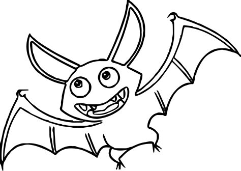 Halloween Cartoon Bat Coloring Page | Wecoloringpage.com