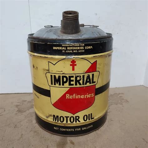 Vintage Imperial Premium Motor Oil Can 5 Gallon St Louis Missouri 49