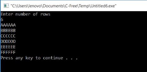C program to sort string in descending order; All C Programs: Program 44:Alphabetical Pattern 3