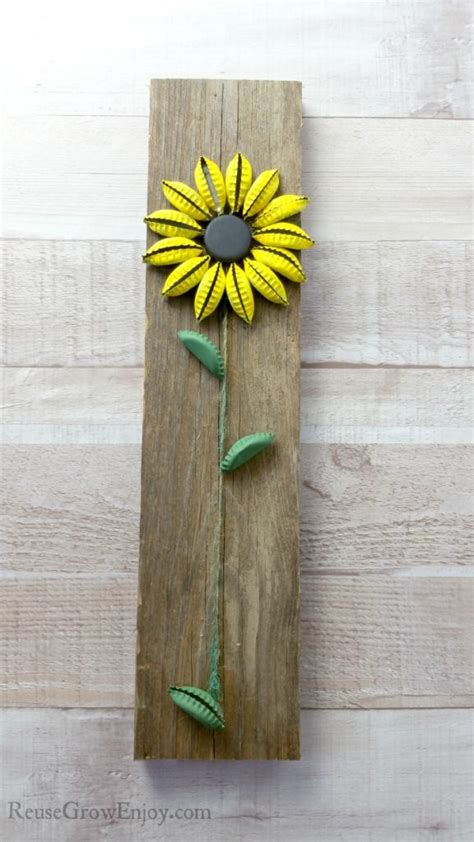 Sunflower Bottle Cap Craft Reuse Grow Enjoy