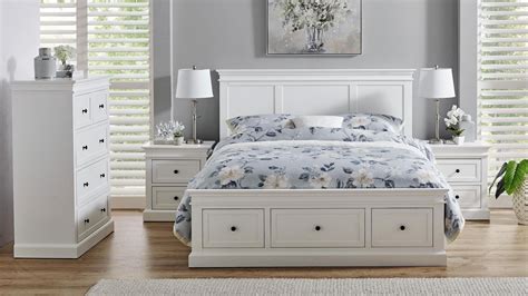 Spencer Piece White Bedroom Suite With Tallboy Queen Harvey Norman