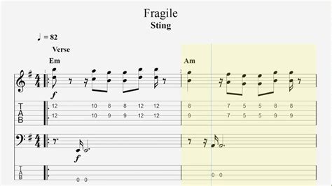Fragile Sting Guitar And Bass Parts Youtube