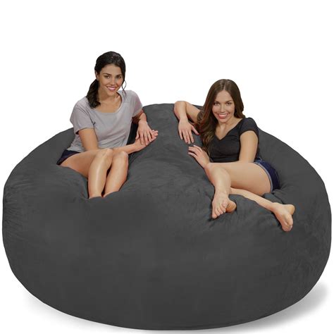Buy Chill Sack Bean Bags Large Bean Bag 7 Feet Charcoal Micro Suede