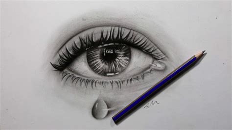 How To Draw A Realistic Eye With Teardrops Charcoal Techniques Youtube