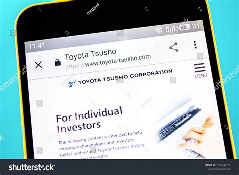 Berdyansk, Ukraine - 10 May 2019: Illustrative Editorial of Toyota Tsusho website homepage ...
