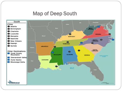 Deep South Map Of Usa United States Map