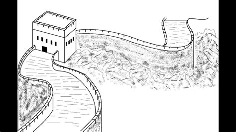 Great Wall Of China Easy Drawing