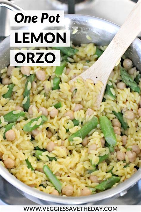 Lemon Orzo 5 Ingredient One Pot Meal Veggies Save The