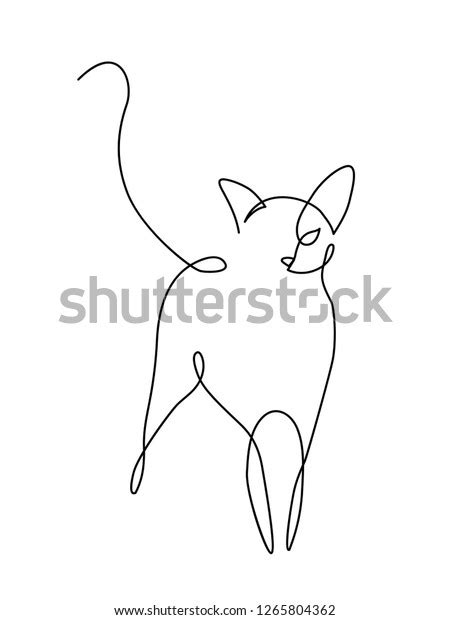 Minimalist Cats Abstract Hand Drawn Style Stock Vector Royalty Free