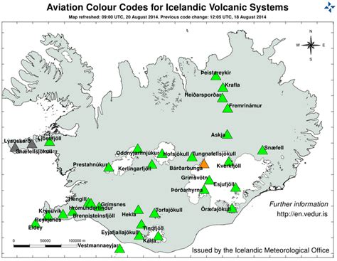 Volcano Chart Iceland Travel System Map Map