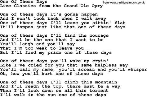 One Of These Days By Marty Robbins Lyrics