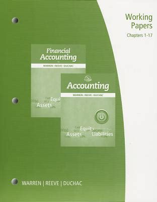 Maybe you would like to learn more about one of these? Working Papers, Chapter 1-17 for Warren/Reeve/Duchac's ...