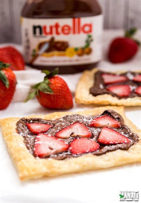 This 3 Ingredient Strawberry Nutella Tart Made Using Store Bought Puff