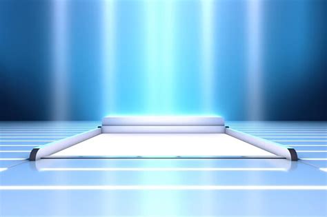 Premium Photo Futuristic And Clean Stage Blank Center Background
