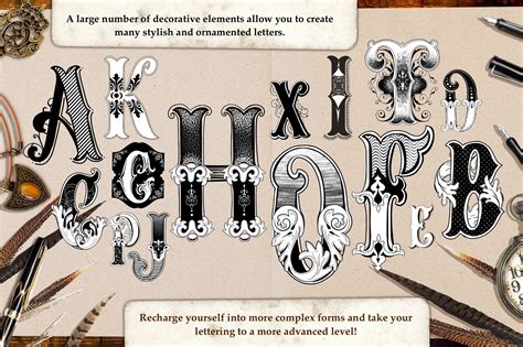 Victorian Lettering Creator Kit By Muffin Elfa Art On Creativemarket