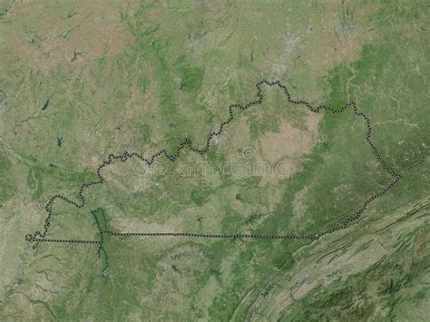 Kentucky United States Of America High Res Satellite No Legen Stock Illustration