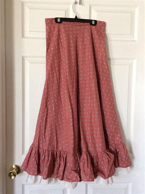 Pink Floral Prairie Skirt Country Long Cotton Western S Etsy
