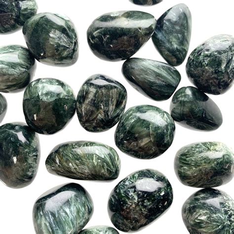 Seraphinite Tumbled Stones Peace Love Crystals