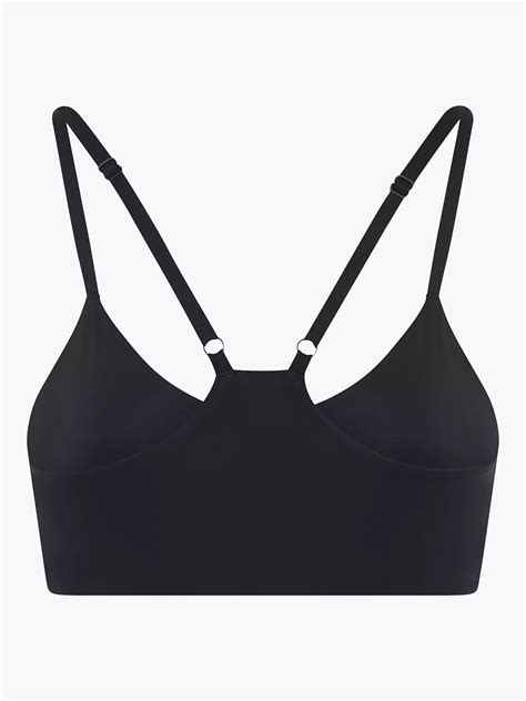 Girlfriend Collective Plain V Neck Bralette Black At John Lewis And Partners