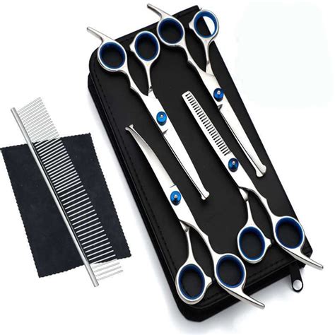 6 Inch Dog Grooming Scissors Set With Safety Round Tips Heavy Duty