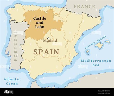 Mapa De Localización De La Comunidad Autónoma De Castilla Y León Dentro