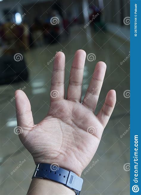 A Young Man S Left Hand Which Is Facing Up Stock Photo Image Of