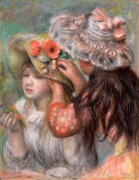 Le Chapeau épinglé The Flowered Hat By Pierre Auguste Renoir Pastel
