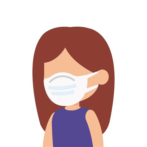 Cute Girl Using Face Mask Isolated Icon 5164948 Vector Art At Vecteezy