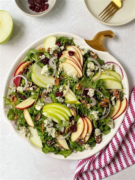 Arugula Blue Cheese Salad With Apples Walnuts And Cranberries My