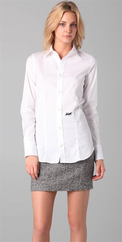 Dsquared2 White Classic Poplin Shirt Button Down Top Size 8 M 58 Off Retail White Button