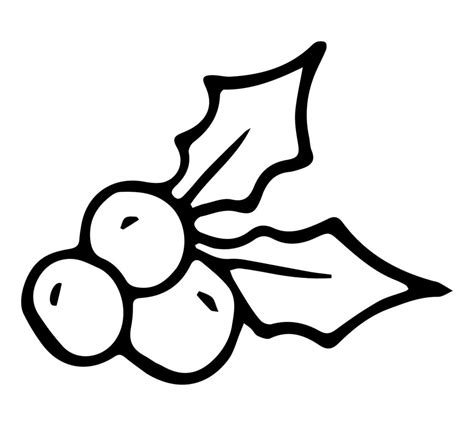 Doodle Christmas Mistletoe Hand Drawn Vector Illustration Of Berries