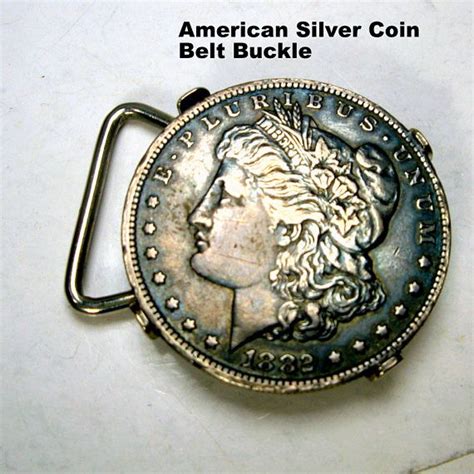 1882 Morgan Silver Dollar Belt Buckle Usa Collectible Silver Etsy