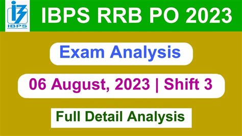 RRB PO Analysis 2023 06 August 2023 Shift 3 IBPS RRB PO Full