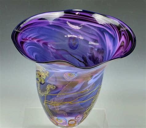 2002 Signed Hand Blown Large Glass Art Vase