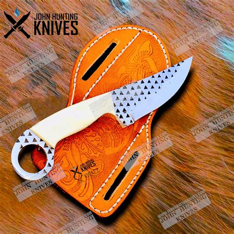 Custom Handmade Cowboy Knife Bone Handle And Rasp Steel Blade John