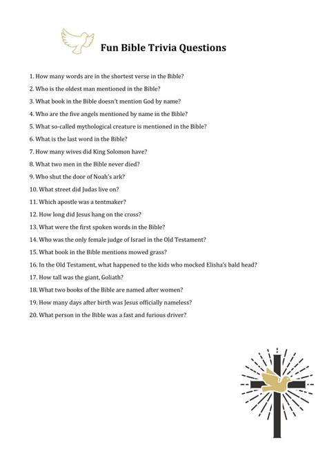 Printable Bible Trivia Printable Blank World