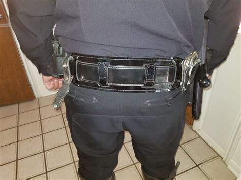 Backupbrace Patent Leather Duty Belt Back Support For Law Enforcement