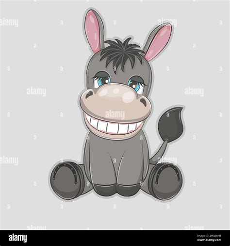 Ilustraci N Vectorial Dibujada A Mano De Un Burro Lindo Beb Divertido Imagen Vector De Stock