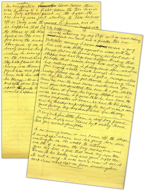 Lot Detail - Moe Howard's Handwritten Manuscript Page When Writing His ...