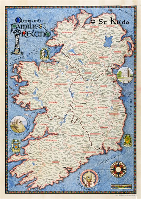 Clan Map Of Ireland 117 X 165 Scottish Lion